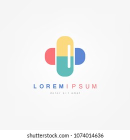 Pill icon in trendy flat style isolated on background. Vector illustration
