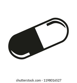 Pill icon in trendy flat style isolated on background vector illustration