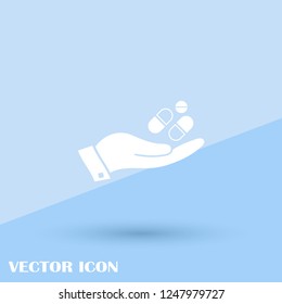 Pill icon in trendy flat style isolated on background. Pill icon page symbol for your web site design Pill icon logo, app, UI. Pill icon Vector illustration, EPS10.