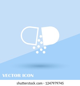 Pill icon in trendy flat style isolated on background. Pill icon page symbol for your web site design Pill icon logo, app, UI. Pill icon Vector illustration, EPS10.