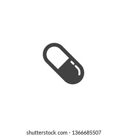 Pill Icon In Trendy Flat Style. Simple Capsule Symbol For Web Site Or Mobile App. Vector Illustration.
