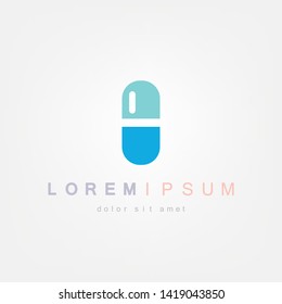 Pill icon in trendy flat style isolated on background. 