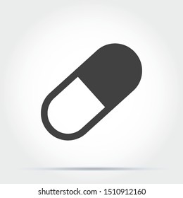 Pill icon in trendy flat style isolated on background. Pill icon page symbol for your web site design Pill icon logo, app, UI. Pill icon Vector illustration, EPS10.