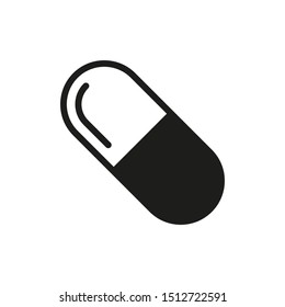 Pill icon in trendy flat style isolated on background