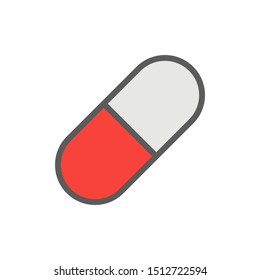 Pill icon in trendy flat style isolated on background