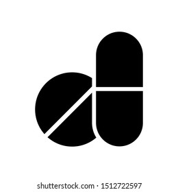 Pill icon in trendy flat style isolated on background