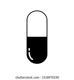 Pill icon in trendy flat style isolated on background. Pill icon page symbol for your web site design Pill icon logo, app, UI.