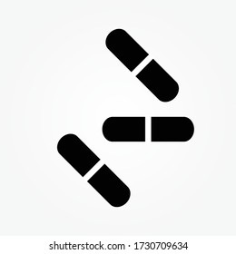Pill icon in trendy flat style isolated on background. 