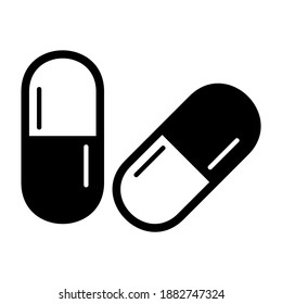Pill icon in trendy flat style isolated on background. Pill icon page symbol for your web site design Pill icon logo, app, UI. Pill icon Vector illustration, EPS10.