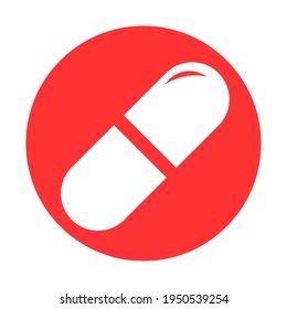 Pillensymbol im trendigen, flachen Stil einzeln. Symbol für das Symbol Ihrer Website-Gestaltung