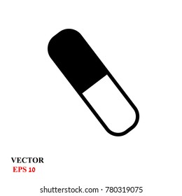 Pill icon in trendy flat style isolated on background