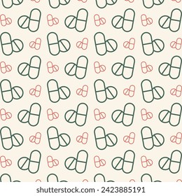 Pill icon trendy multicolor repeating pattern vector illustration beautiful background