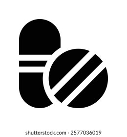 pill icon. vector glyph icon for your website, mobile, presentation, and logo design.