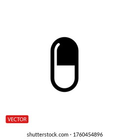 pill Icon. Vector illustration EPS 10.