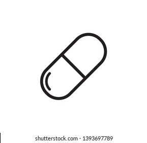 Pill icon vector illustration flat style