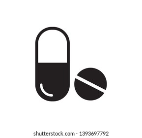 Pill icon vector illustration flat style