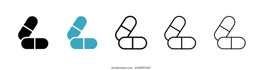 Conjunto de Ilustración vectorial de icono de píldora
