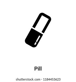 Pill icon vector isolated on white background, logo concept of Pill sign on transparent background, filled black symbol