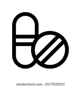 pill icon. vector line icon for your website, mobile, presentation, and logo design.