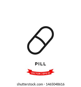 pill icon vector logo template, capsule icon 