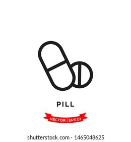 pill icon vector logo template, capsule icon 