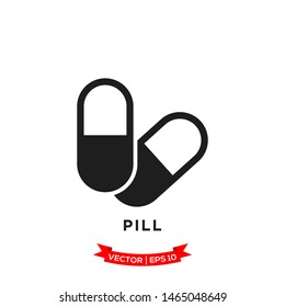 pill icon vector logo template, capsule icon 