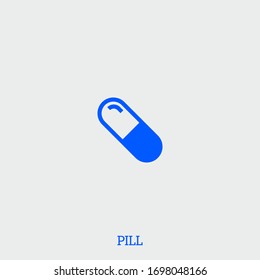 pill icon. pill vector on gray background