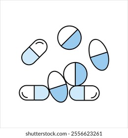 pill icon with white background vector stock illustration