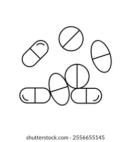 pill icon with white background vector stock illustration