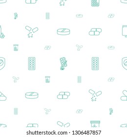 pill icons pattern seamless white background. Included editable line paints, bottle pills, health insurance, medicine icons. pill icons for web and mobile.