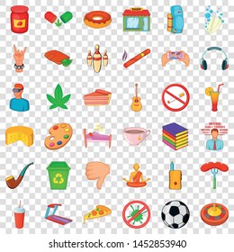 Pill icons set. Cartoon style of 36 pill vector icons for web for any design