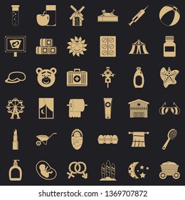 Pill icons set. Simple style of 36 pill vector icons for web for any design