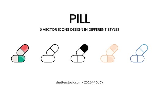 Pill icons set vector stock illustration
