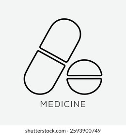 Pill icons. solid style vector.