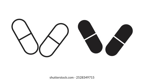 Ícones de preenchimento. Vetor definido no estilo de linha e preenchido.