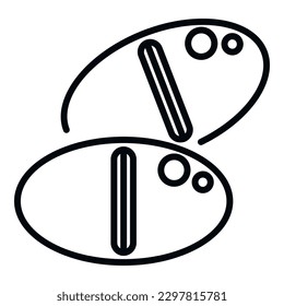 Píldora del vector de contorno del icono inmune. Medicamento bacteriano. Resistencia a virus