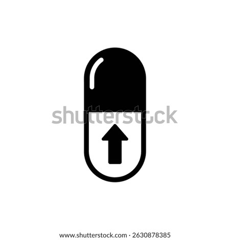 Pill with Increasing Arrow Symbol Icon