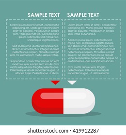 Pill info-graphic red and white. Vector illustration
