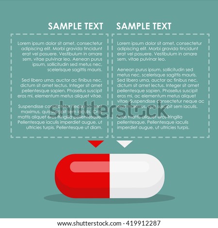 Pill info-graphic red and white. Vector illustration