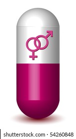 Pill with Interlocked Gender Sign