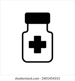  Pill Jar free icon with white background vector