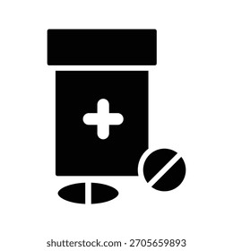 Pill jar icon illustration vector design template