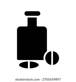 Pill jar icon illustration vector design template