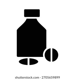 Pill jar icon illustration vector design template