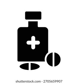 Pill jar icon illustration vector design template
