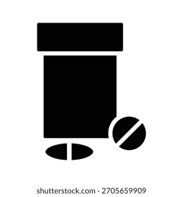 Pill jar icon illustration vector design template