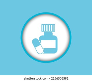 Pill jar icon isolated on white background