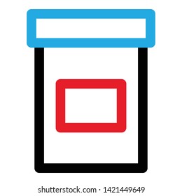 Pill jar icon. Outline pill jar vector icon for web design isolated on white background