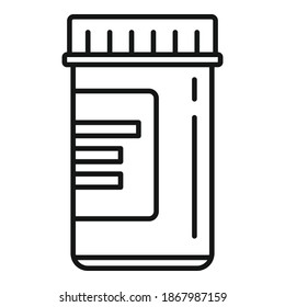 Pill jar icon. Outline pill jar vector icon for web design isolated on white background