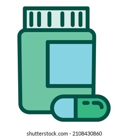 Pill jar icon outline vector. Tablet pharma. Health container